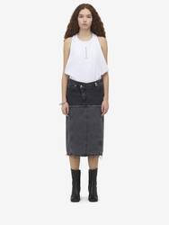 Two-tone Denim Skirt