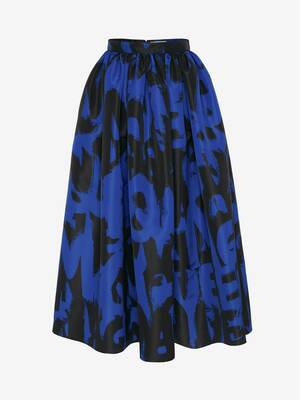 McQueen Graffiti Pleated Skirt