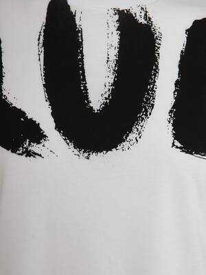McQueen Graffiti Long Sleeve T-Shirt in White/Black | Alexander 