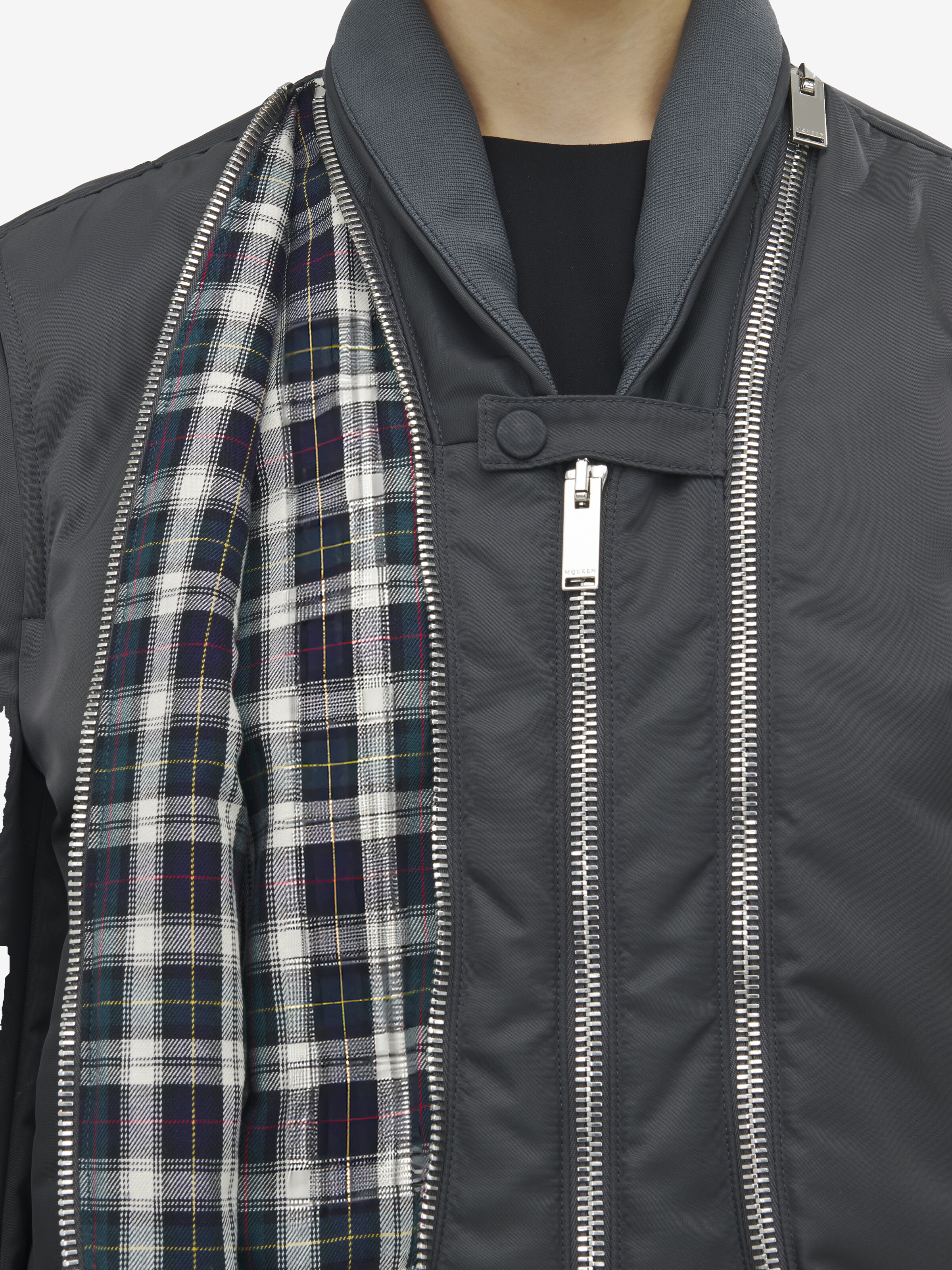 Zip Detail Bomber Jacket