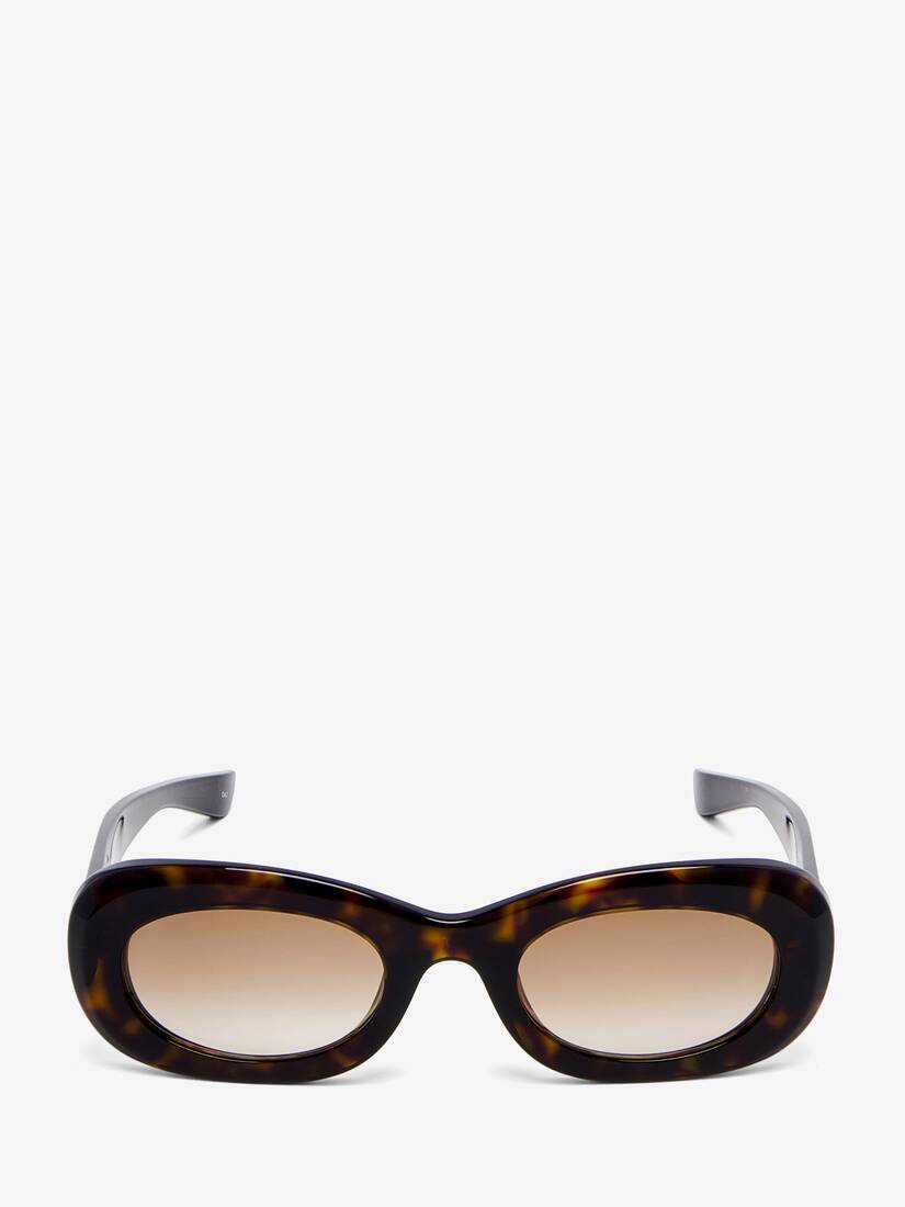 McQueen 로고 오벌 선글라스