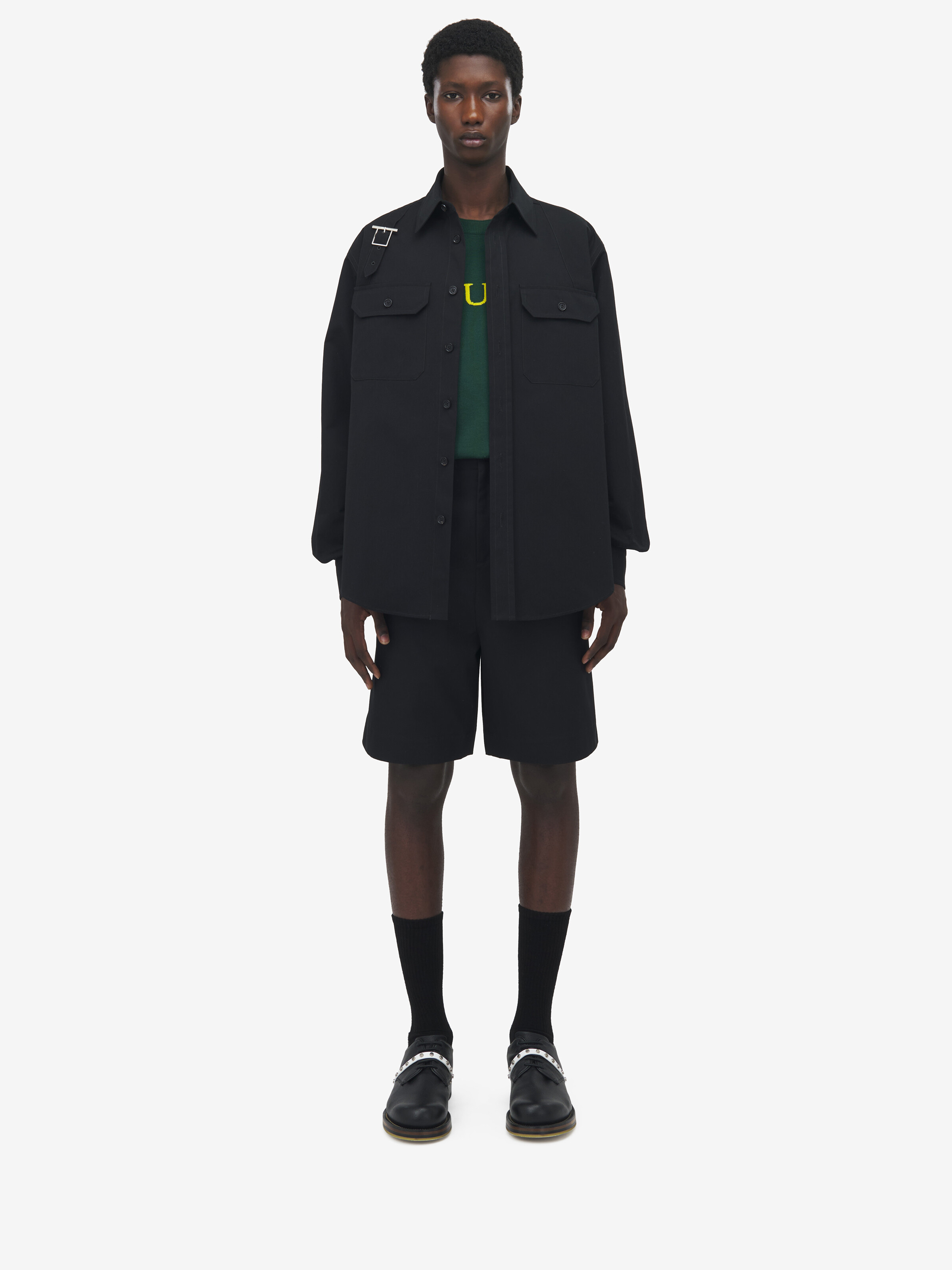 Surchemise harnais T-bar pour Homme en Noir in 75% Coton, 25% Polyamide | Alexander McQueen - image 3