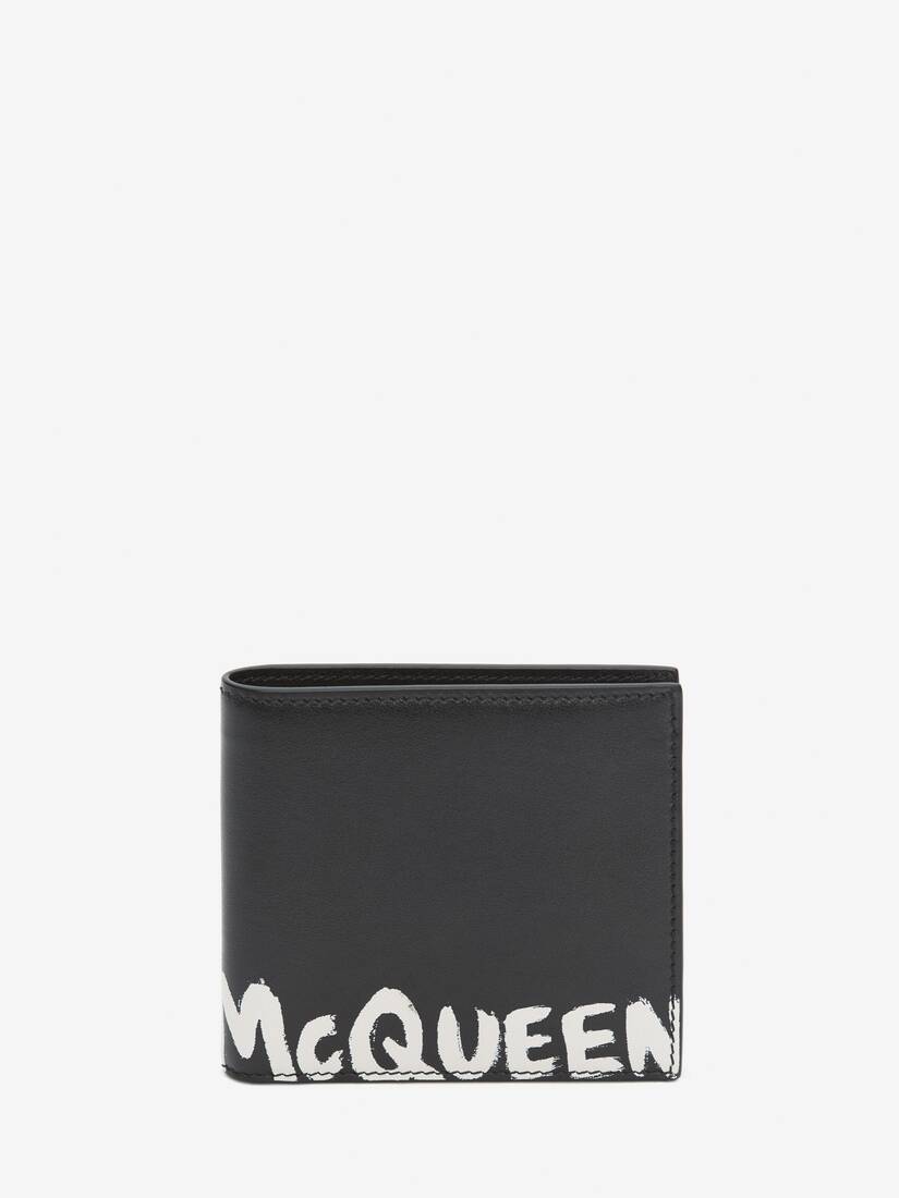 McQueen グラフィティ ビルフォールド ウォレット | ブラック/ホワイト