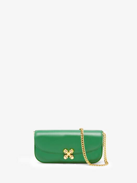 ショルダーバッグ・ポシェット ALEXANDER MCQUEEN SKULL FLOWER BAG SMALL Women's Small Skull Flower Bag in Green | Alexander McQueen US