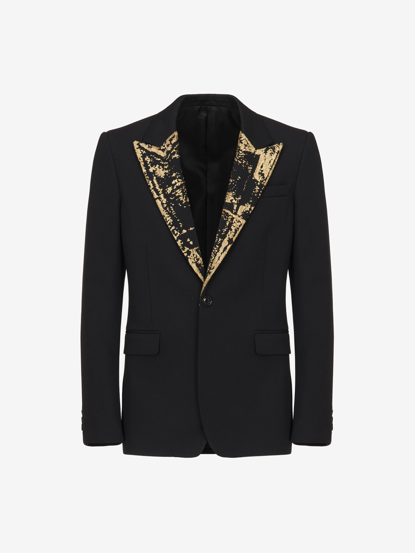 Embroidered Single-breasted Jacket in Black | Alexander McQueen US