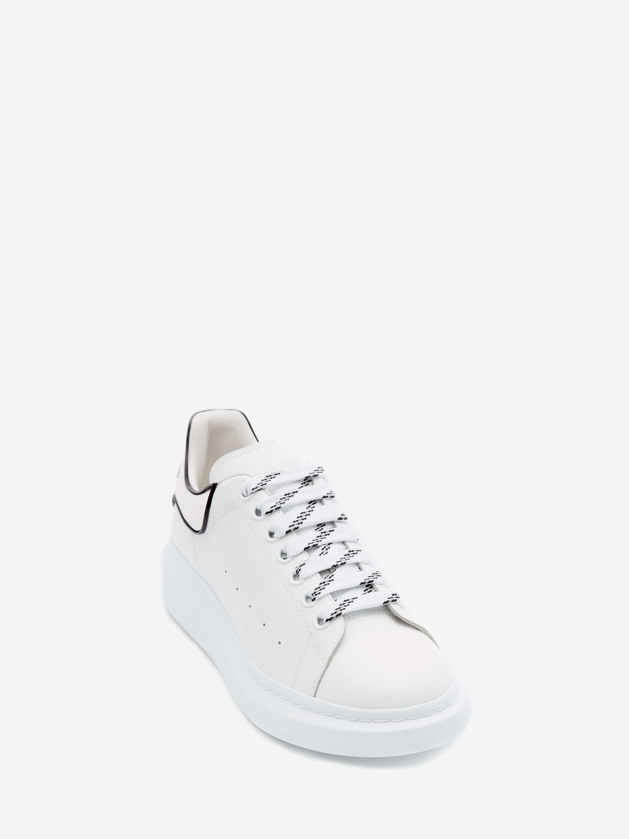 Men's Oversized Sneaker in White/Black in Calf Leather | Alexander McQueen - image 2