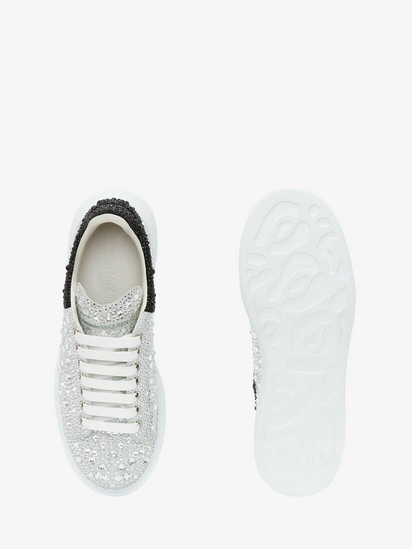 Alexander McQueen, White and black crystal classic sneakers