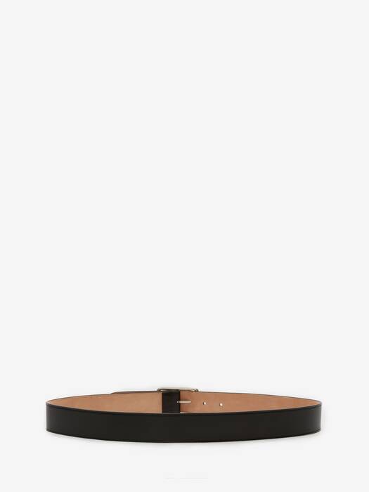 Leather belt in BLACK | Alexander McQueen US