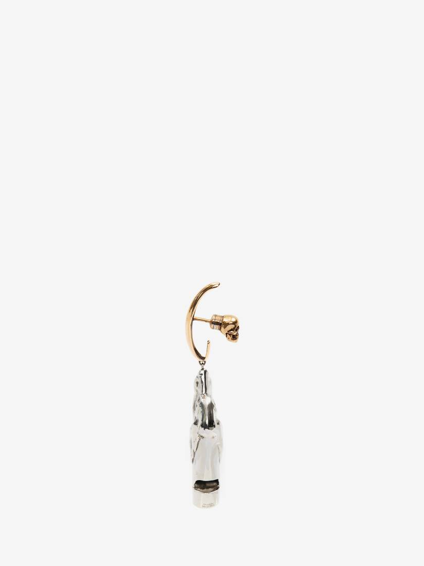 Women's Whistle Single Earring in Antique Silver