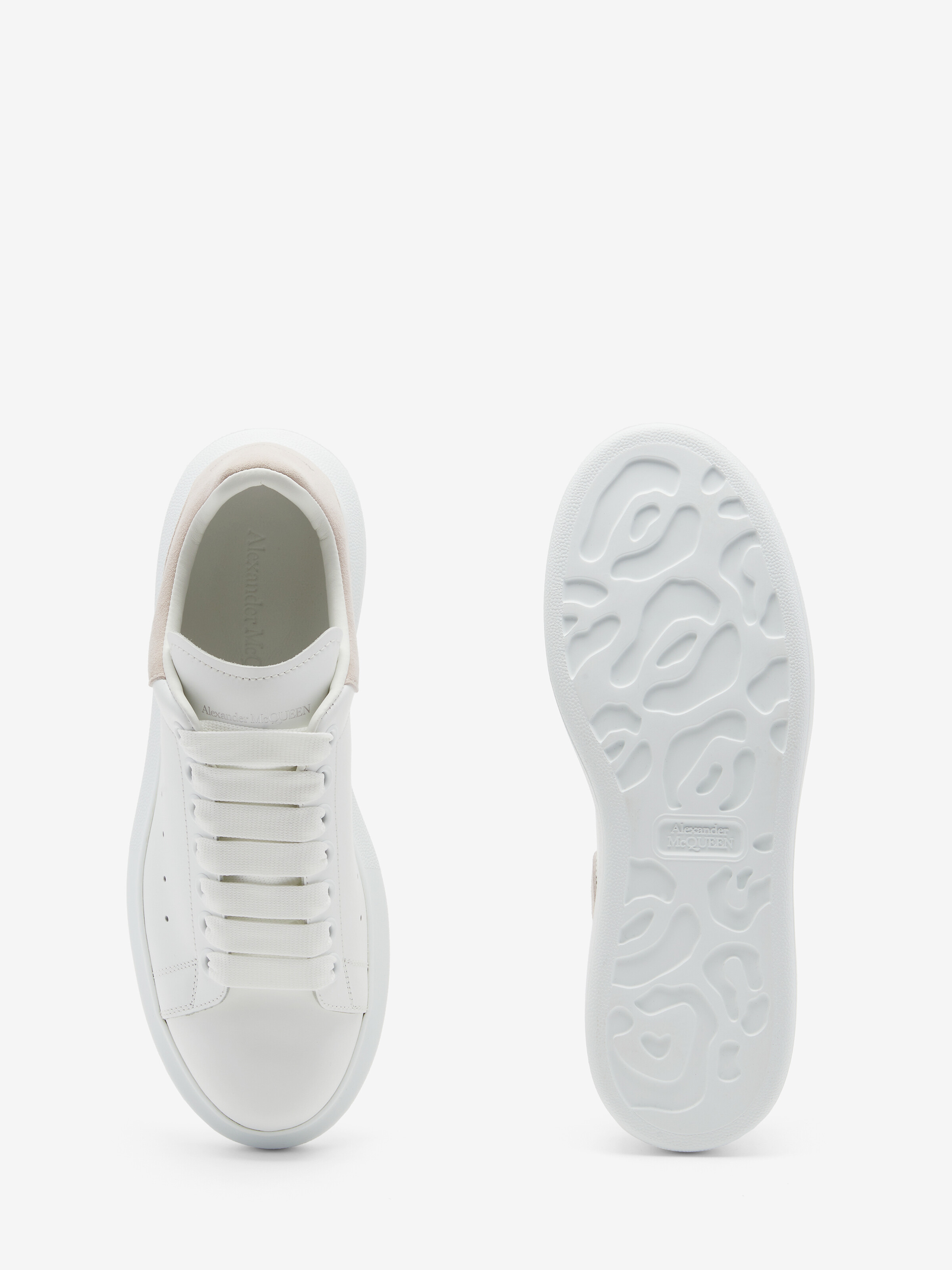 Women's Oversized Sneaker in White/Patchouli in Calf Leather | Alexander McQueen - image 4