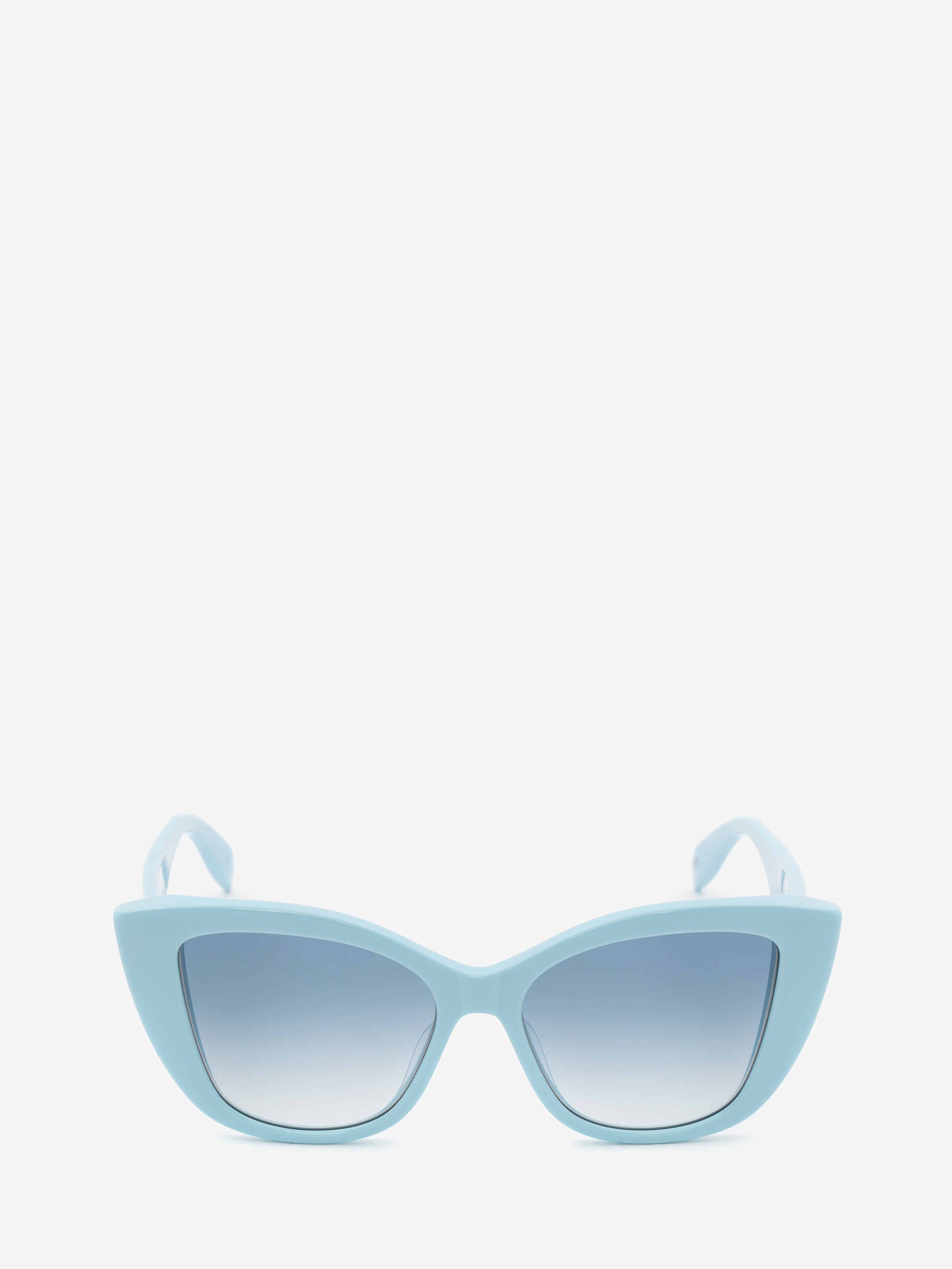 Shop Alexander Mcqueen Mc Queen Graffiti Cat-eye Sunglasses In Light Blue