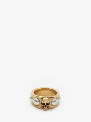 Pearl Skull Ring