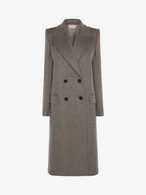 Manteau à double boutonnage en feutre de laine