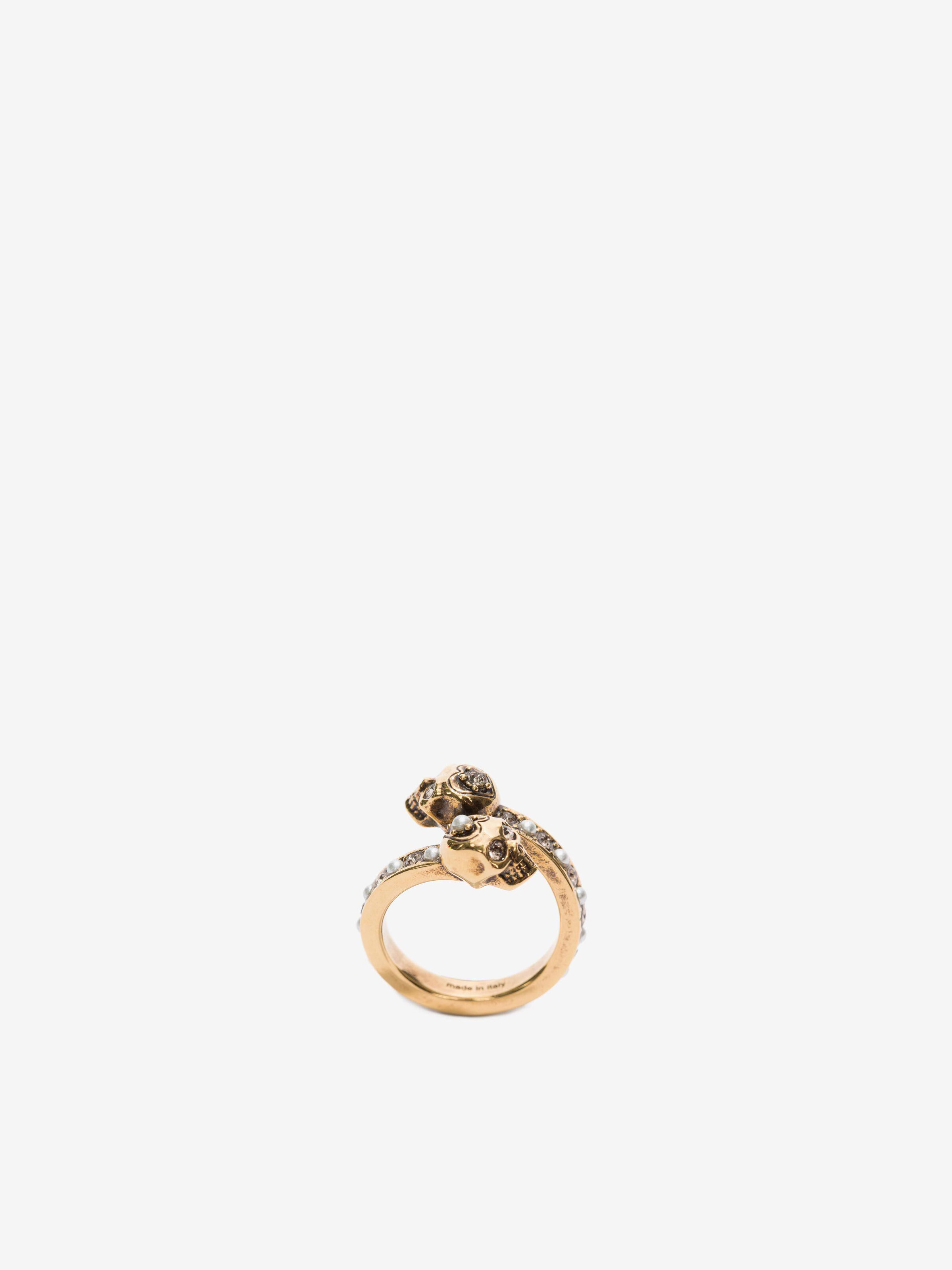 Bague skull enveloppante pour Femme en Or in Laiton | Alexander McQueen - image 1
