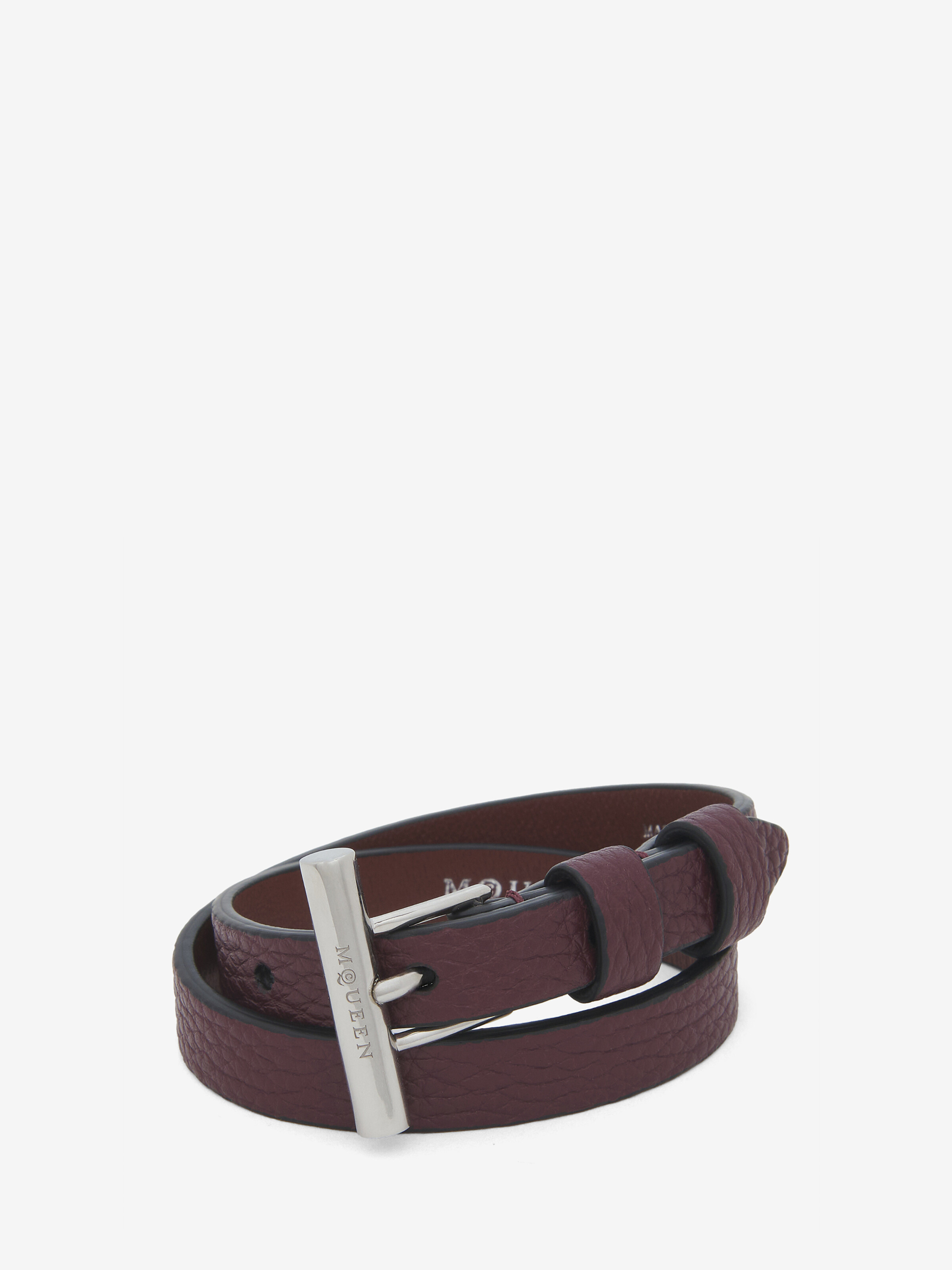 【Alexander McQueen】関税込☆Tバー レザー ラップブレスレット Tバー ダブルラップ ブレスレット | レッド | McQueen JP