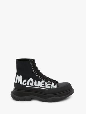 McQueen Graffiti Tread Slick Lace Up in Black | Alexander McQueen US
