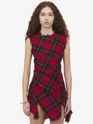 Distressed MacQueen Tartan Mini Dress