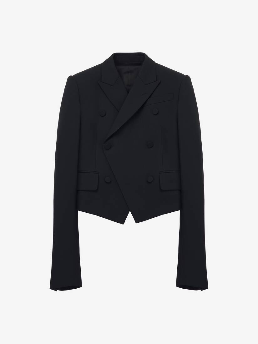 Double-Breasted Shrunken Blazer