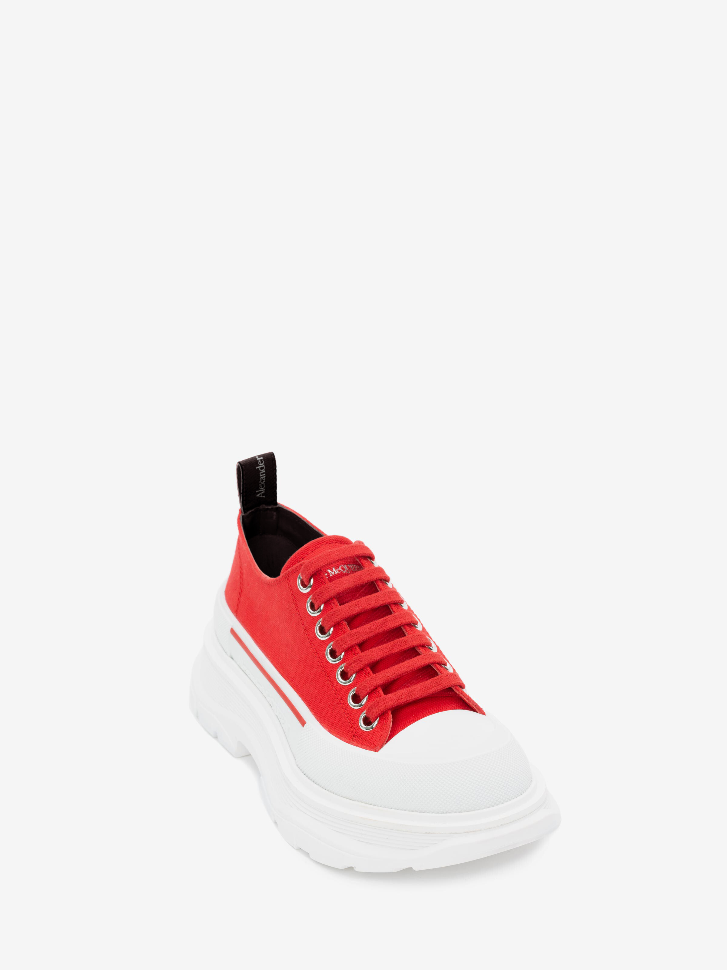 Men's Tread Slick Lace Up in Lust Red in Cotton | Alexander McQueen - image 2