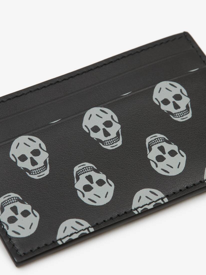 Men's Biker Skull Card Holder in Black/white