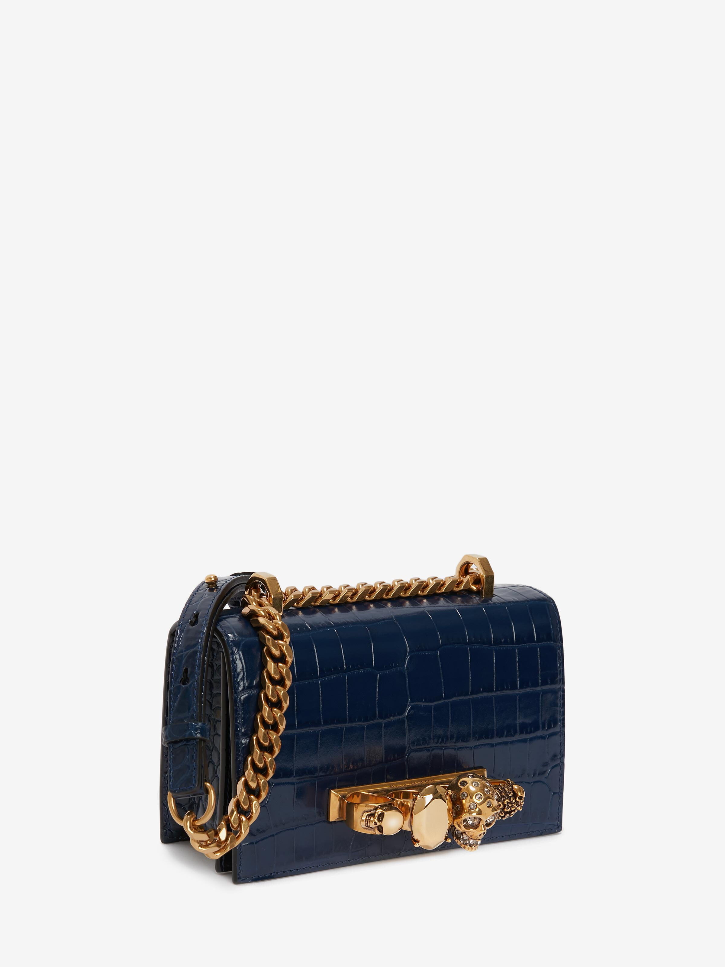 Women's Mini Jewelled Satchel in Navy in Calf Leather | Alexander McQueen - image 2