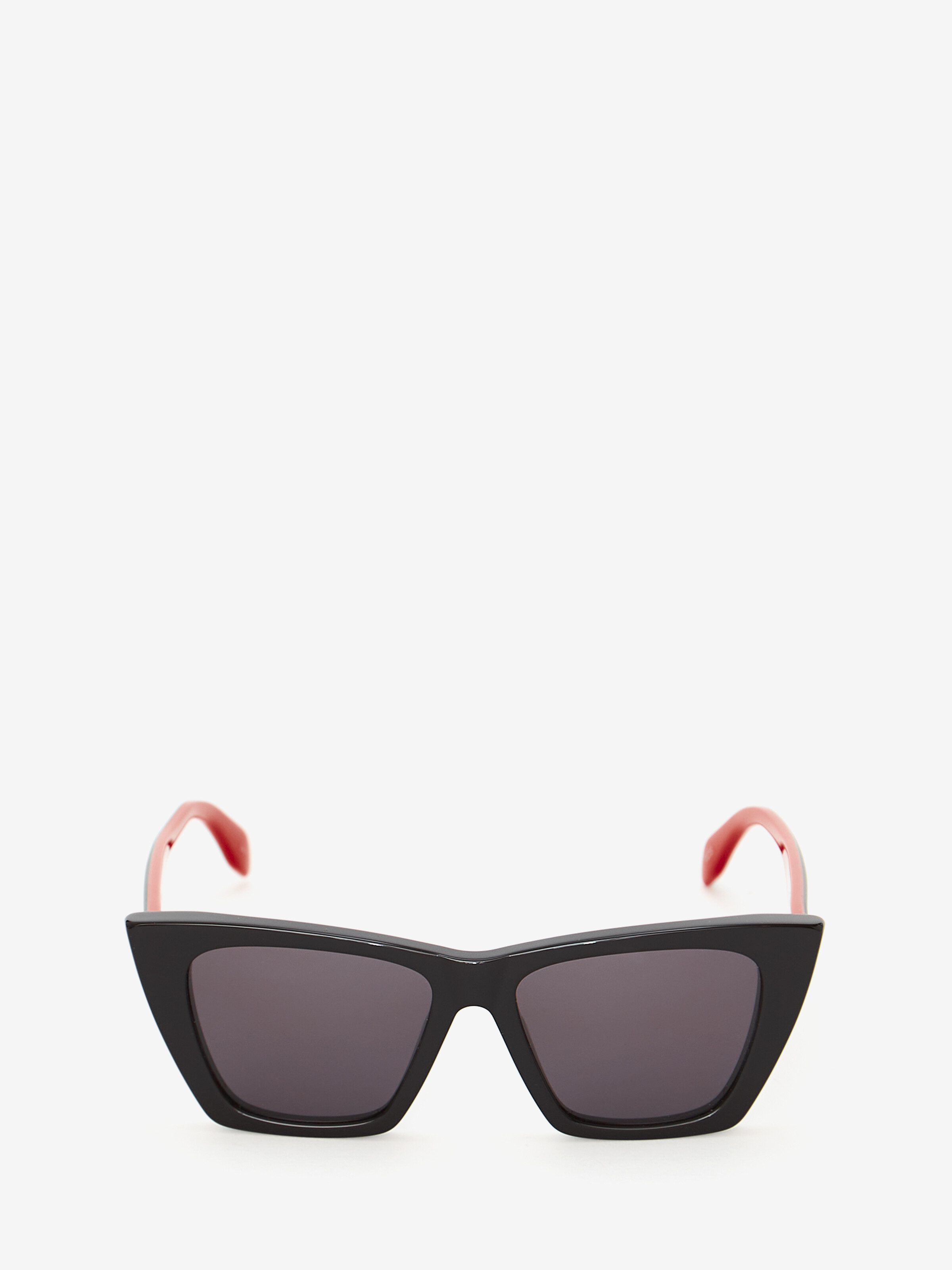Alexander Mcqueen Selvedge Cat Eye Sunglasses In Black/red