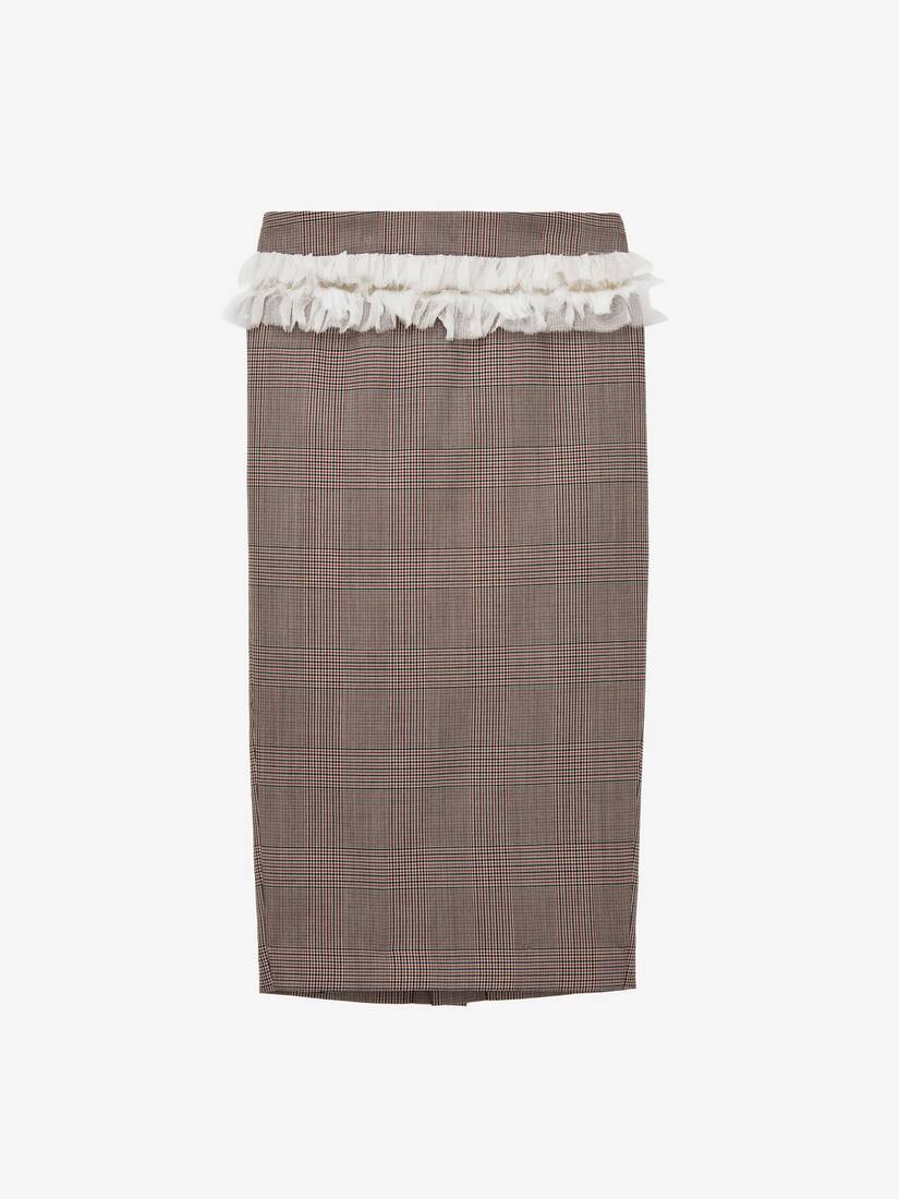 Heritage Check Slashed Buttoned Pencil Skirt