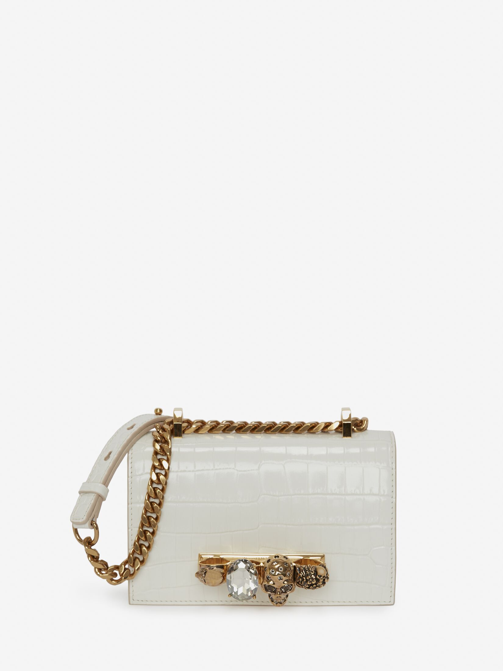 Mini Jewelled Satchel in Deep Ivory | Alexander McQueen US