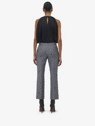 Shattered Jet Stone Embroidered Cropped Trousers​