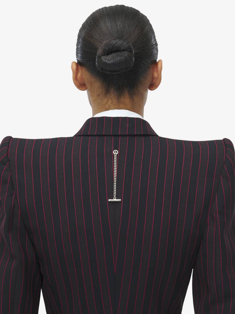 Pinstripe Single-Breasted Jacket