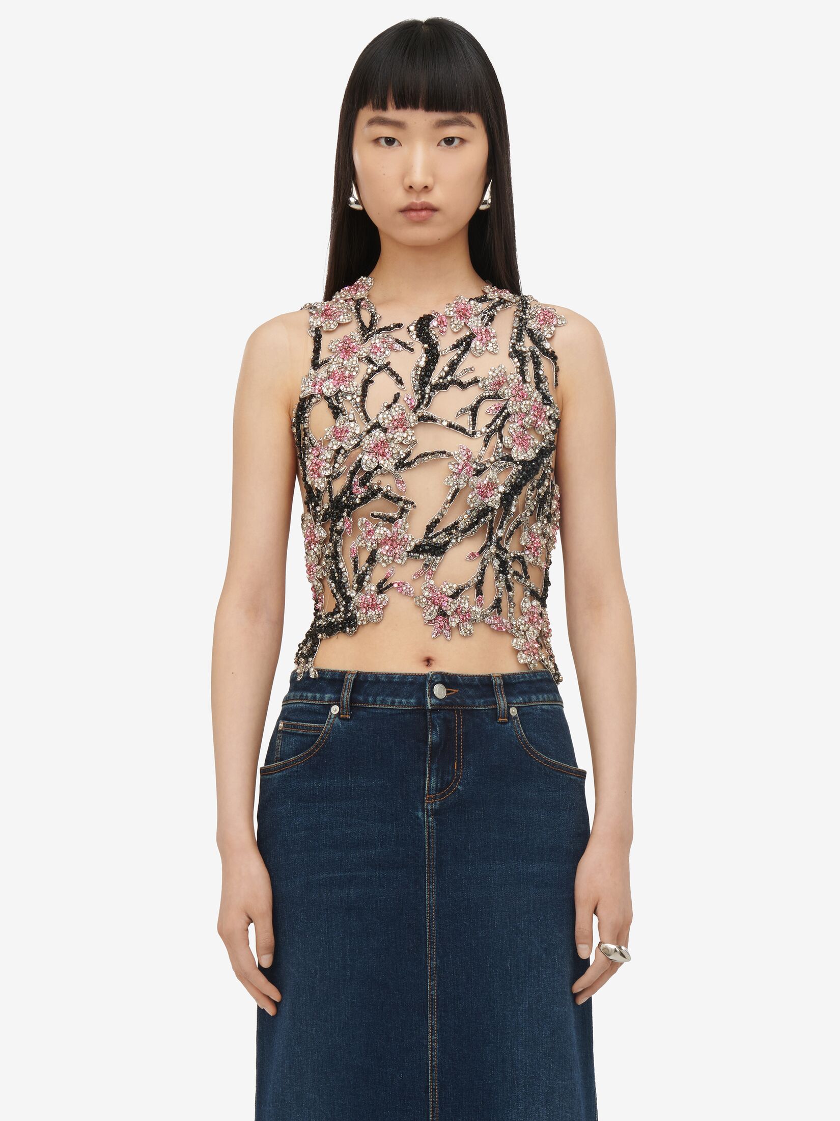 Cherry Blossom Embroidered Top