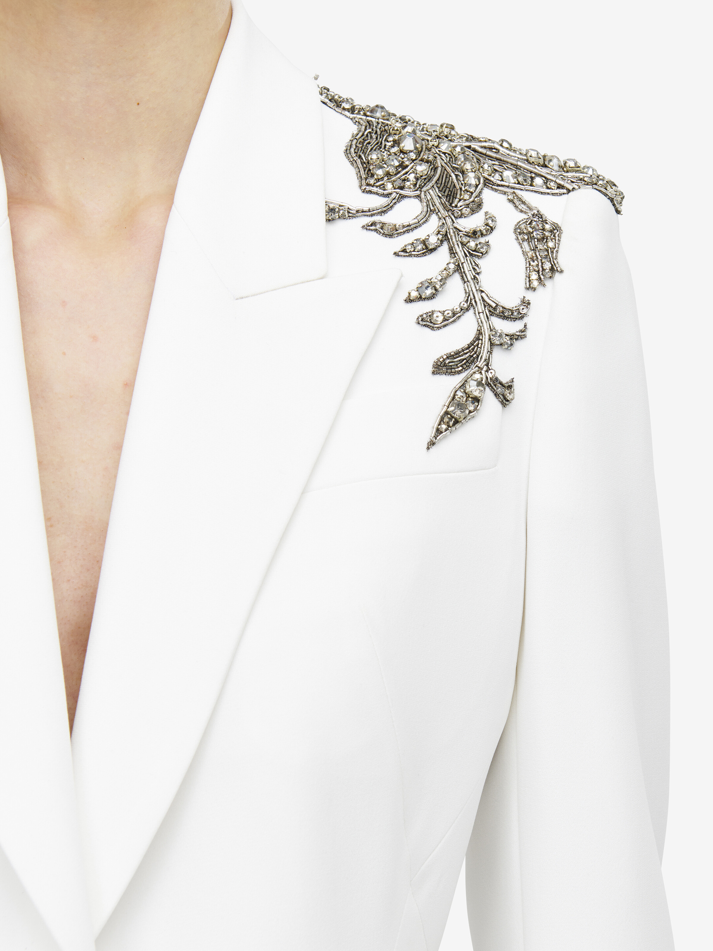 Silver Tattoo Peak Shoulder Jacket