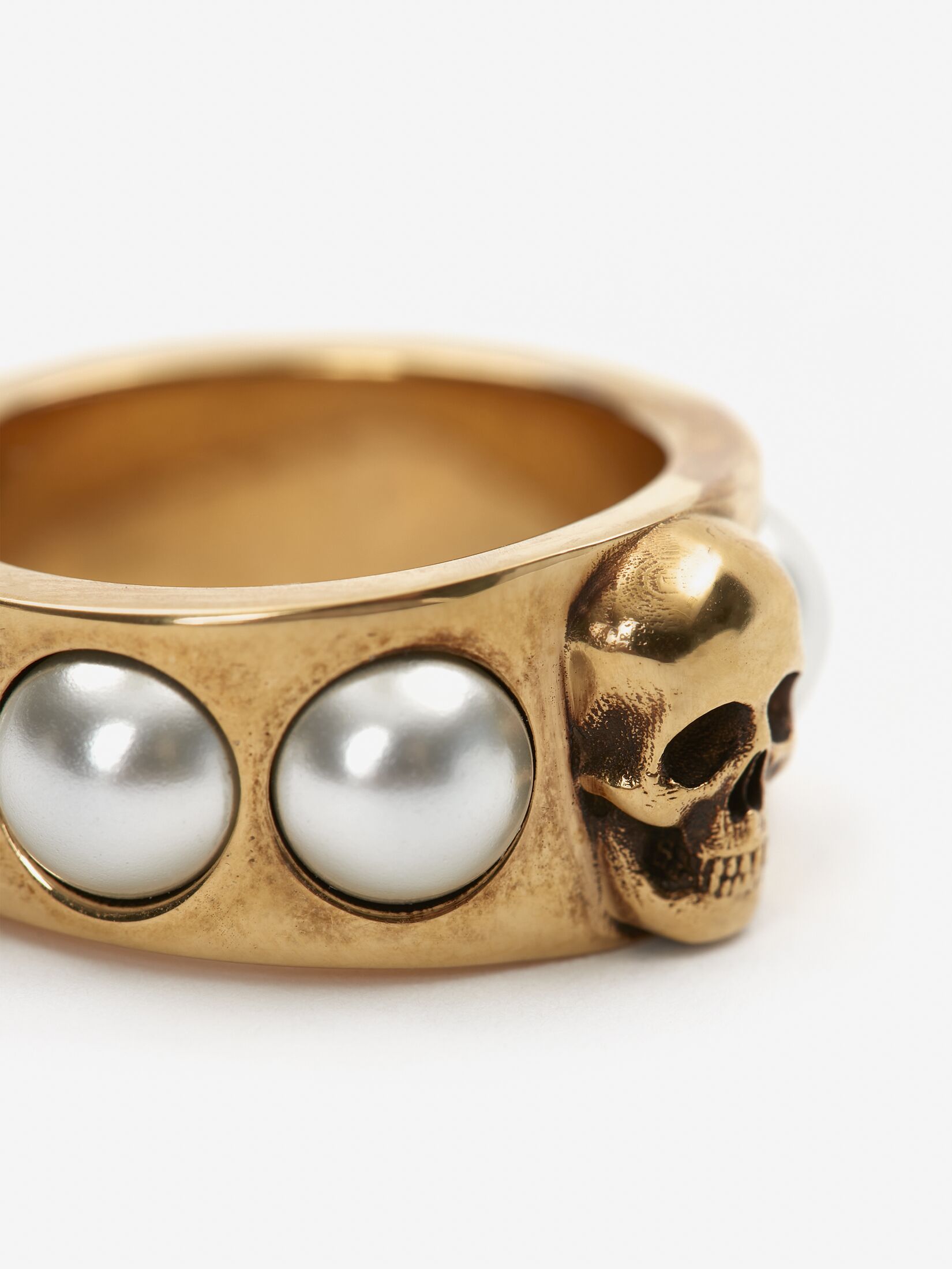 Carpe Diem Gold Skull Leather Bracelet | hardtofind.