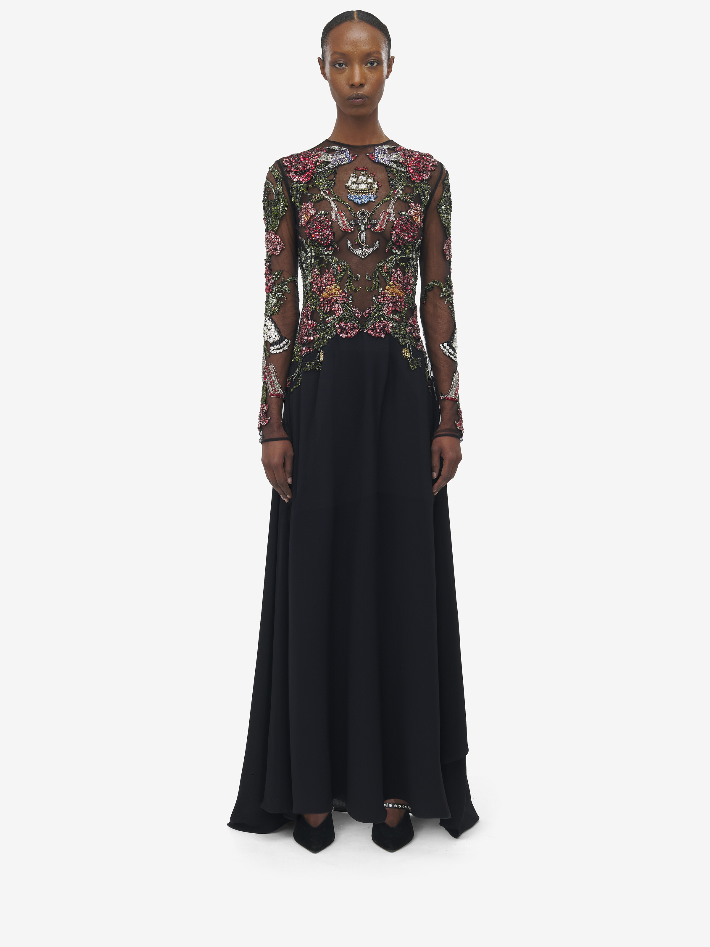 Robe de soirée, avec broderie Tattoo