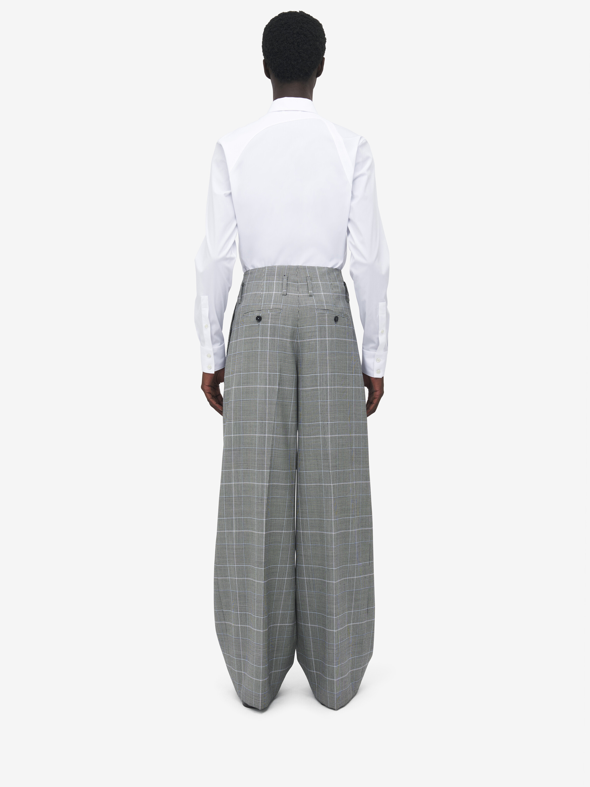 Prince of Wales Wide Leg Trousers