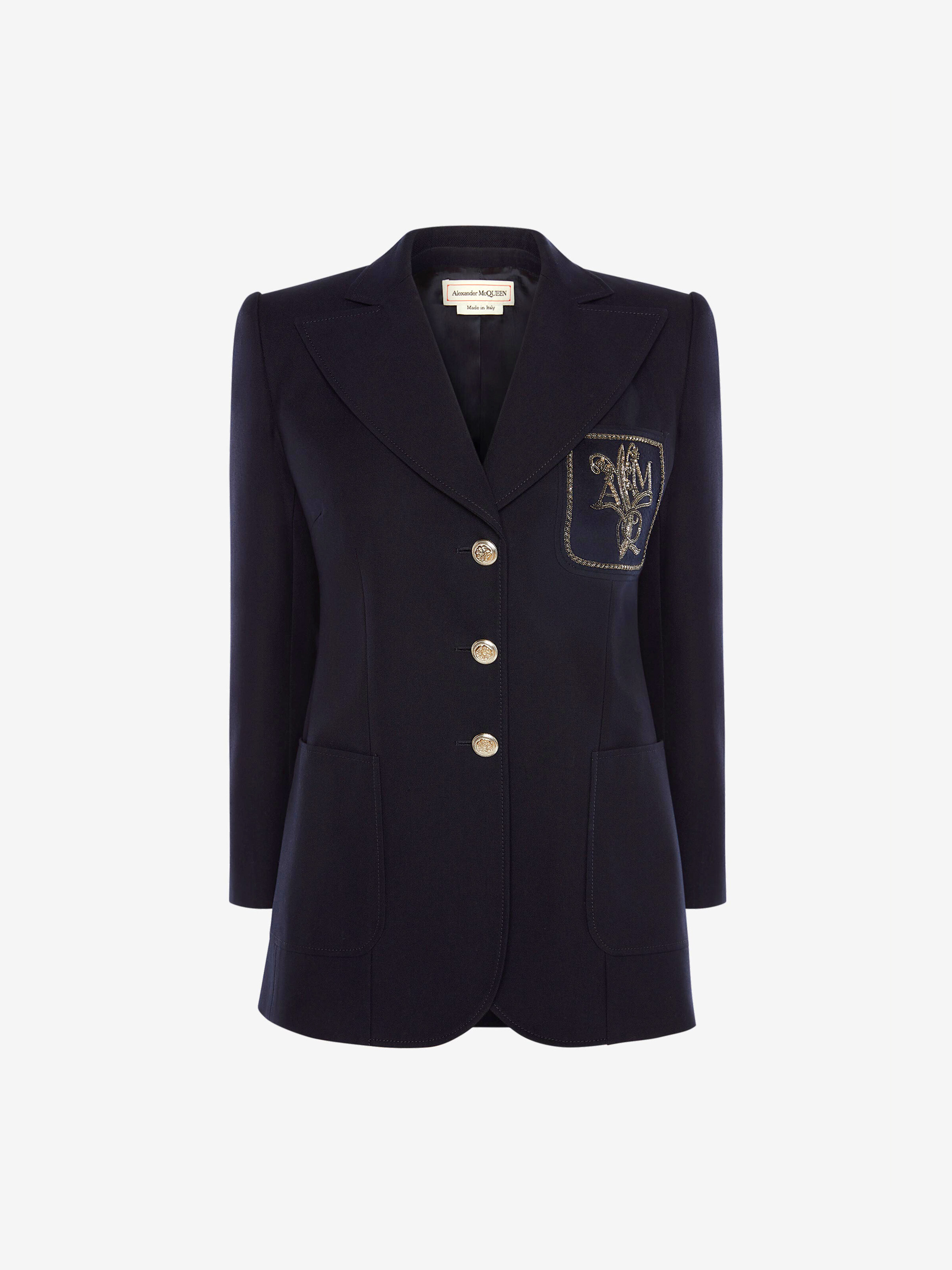 ALEXANDER MCQUEEN PATCH POCKET COTTON PANAMA JACKET,605408QFAAH
