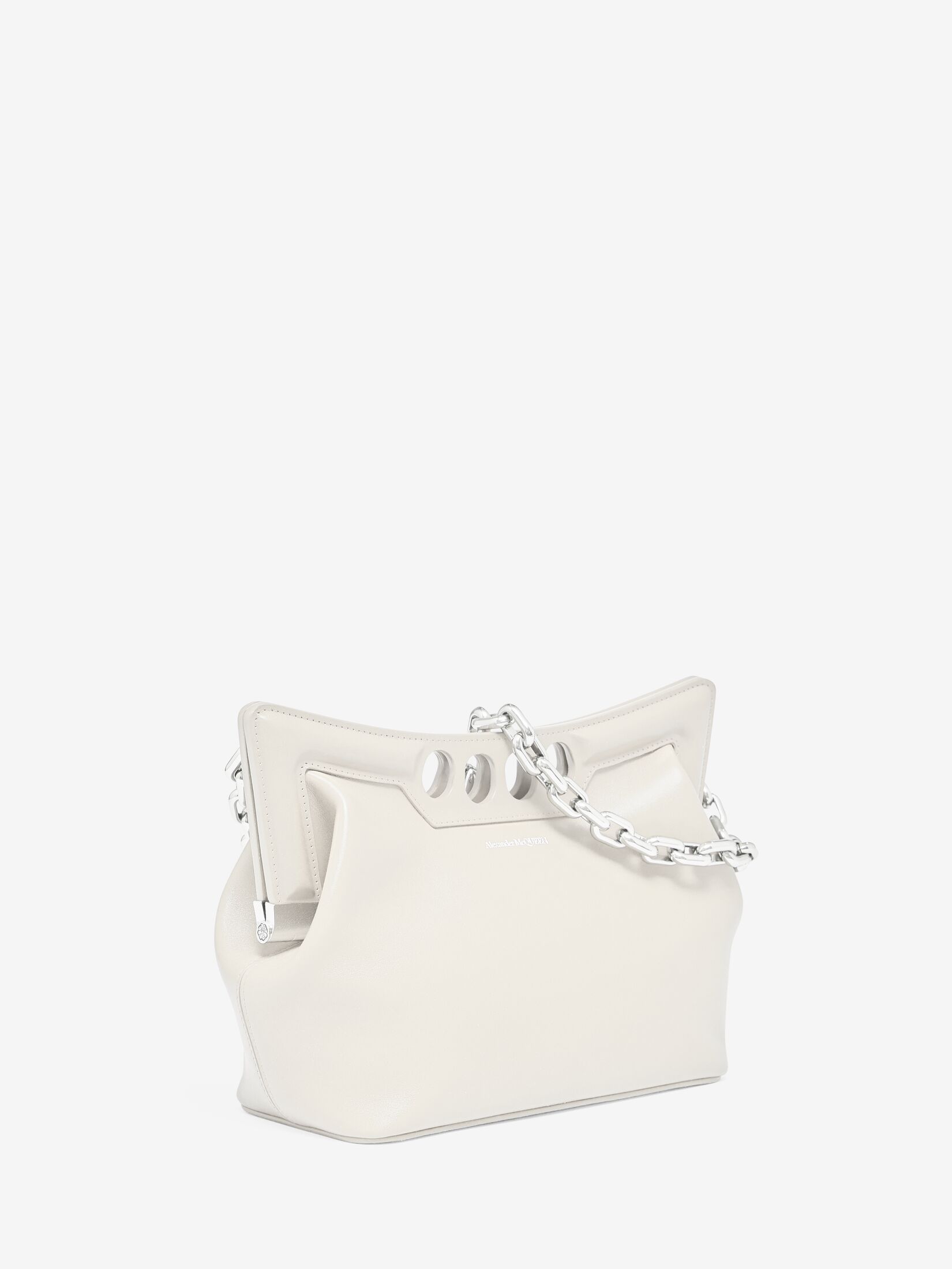 The Peak Bag Small in Soft Ivory | Alexander McQueen US
