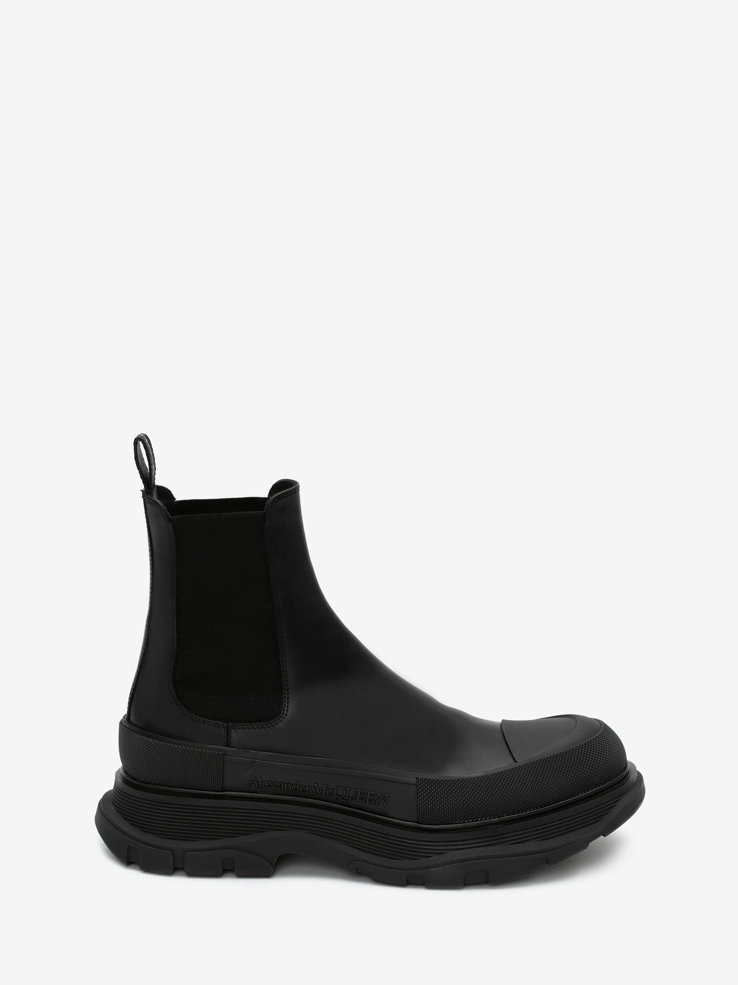 Alexander McQueen Black Tread Heeled Chelsea Boots