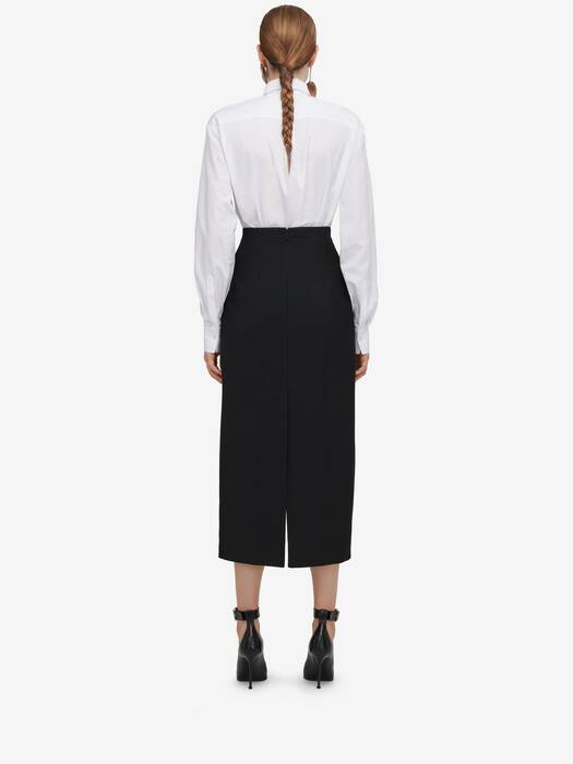 Upside-down Slashed Skirt in Black | Alexander McQueen GB
