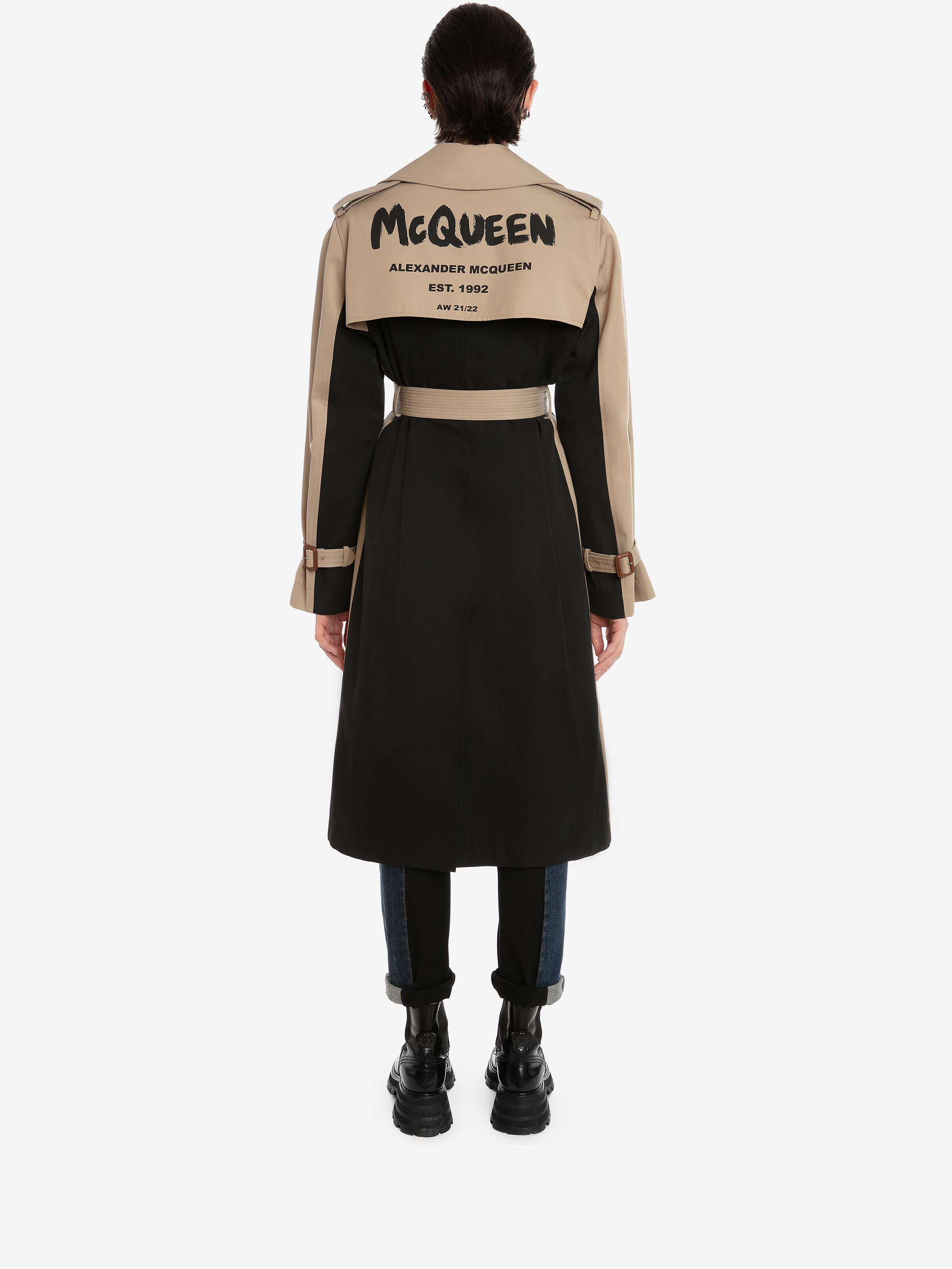 Hybrid McQueen Graffiti Trench Coat