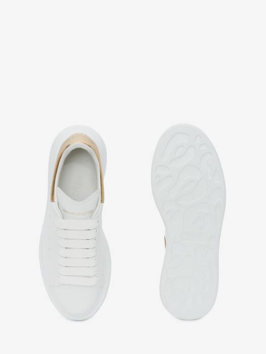 Oversized Sneaker in White/Gold | Alexander McQueen US