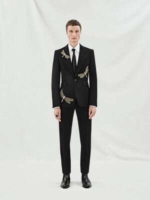 Alexander McQueen Beaded Harness Wool Tuxedo Jacket  Tuxedo jacket,  Designer clothes for men, Prom suits