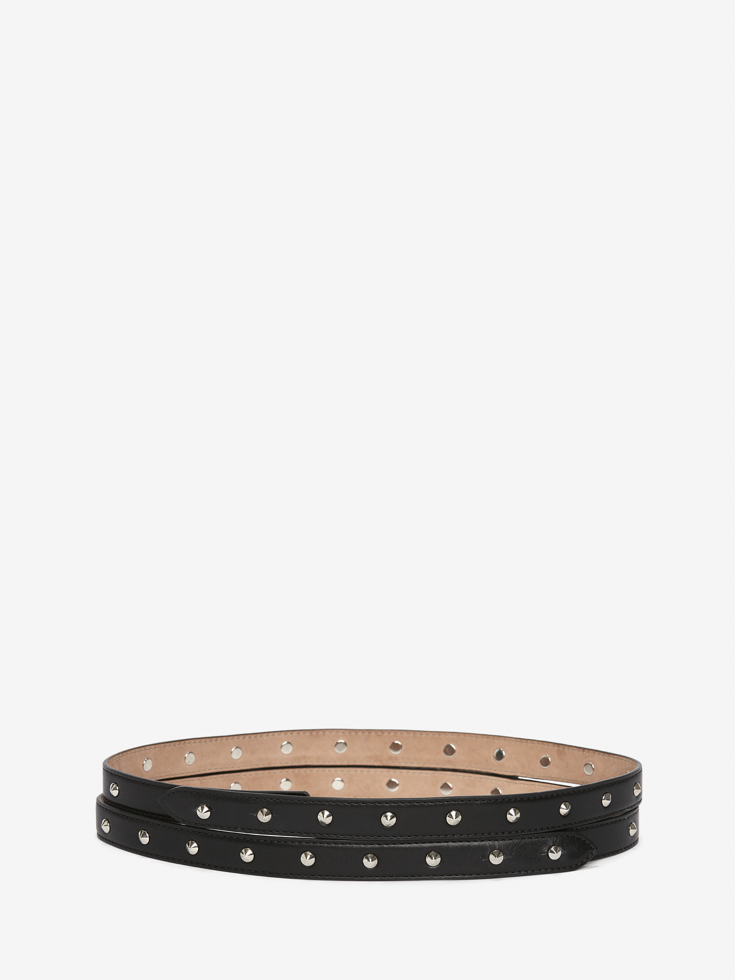 Thin studded double belt