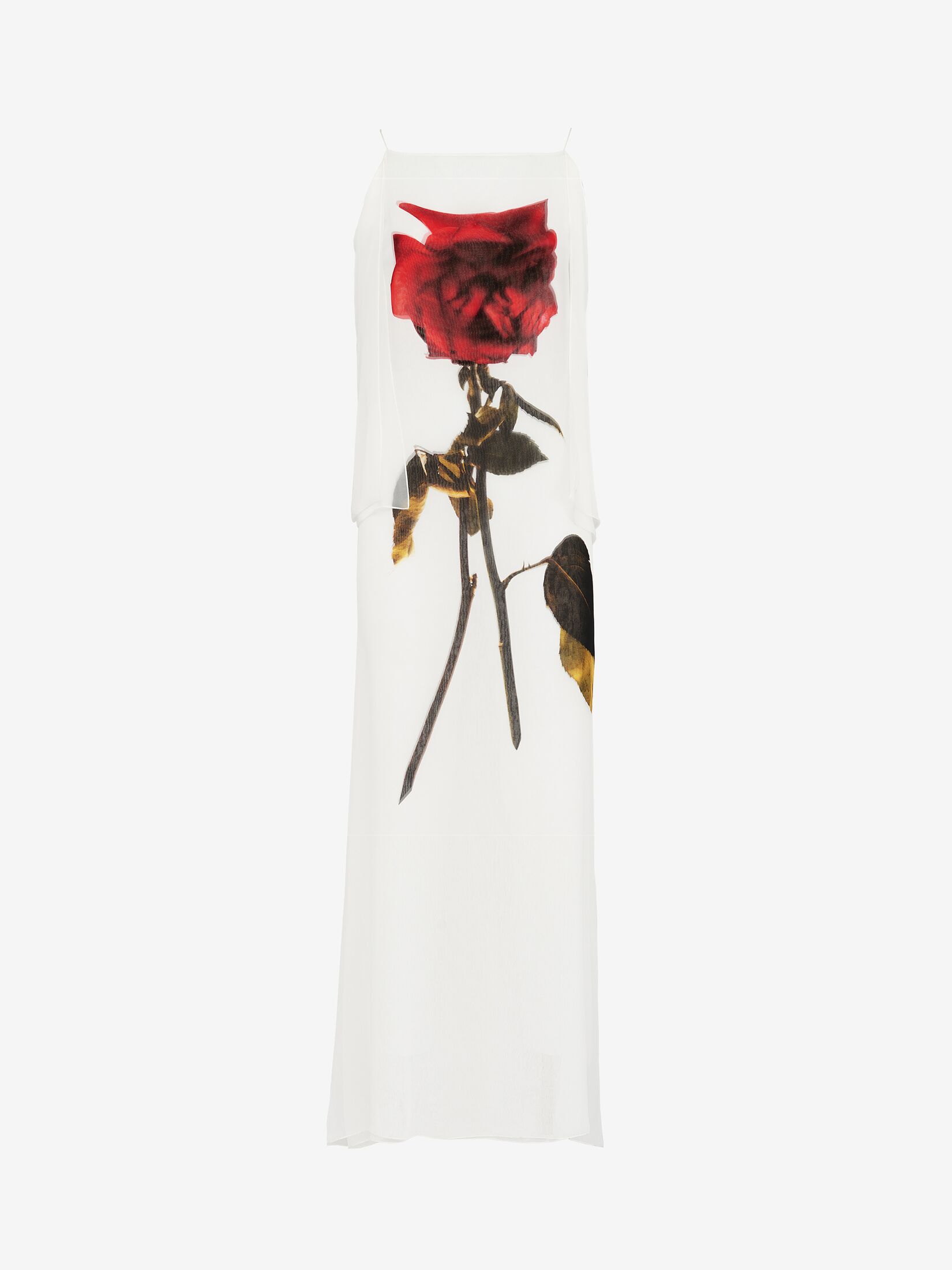 Chiffon Shadow Rose Slip Dress
