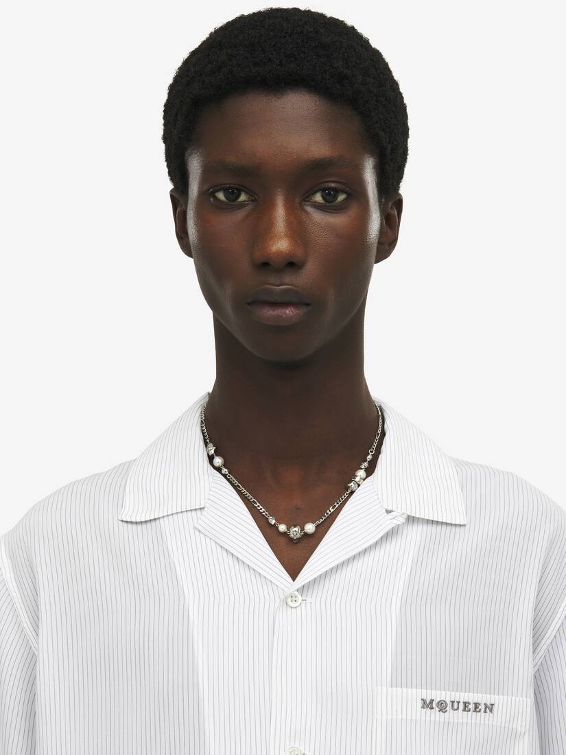 Collier Skull et perle