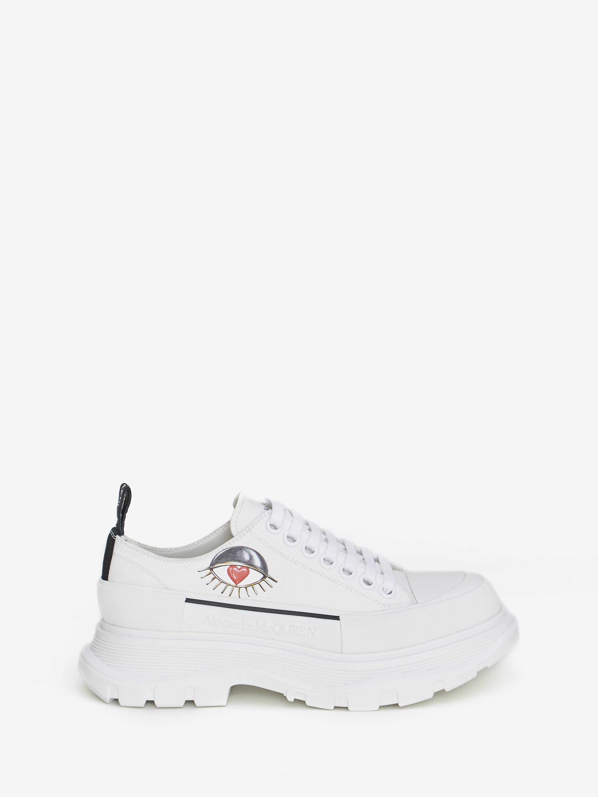 Alexander Mcqueen Tread Slick Lace Up In White/black/red