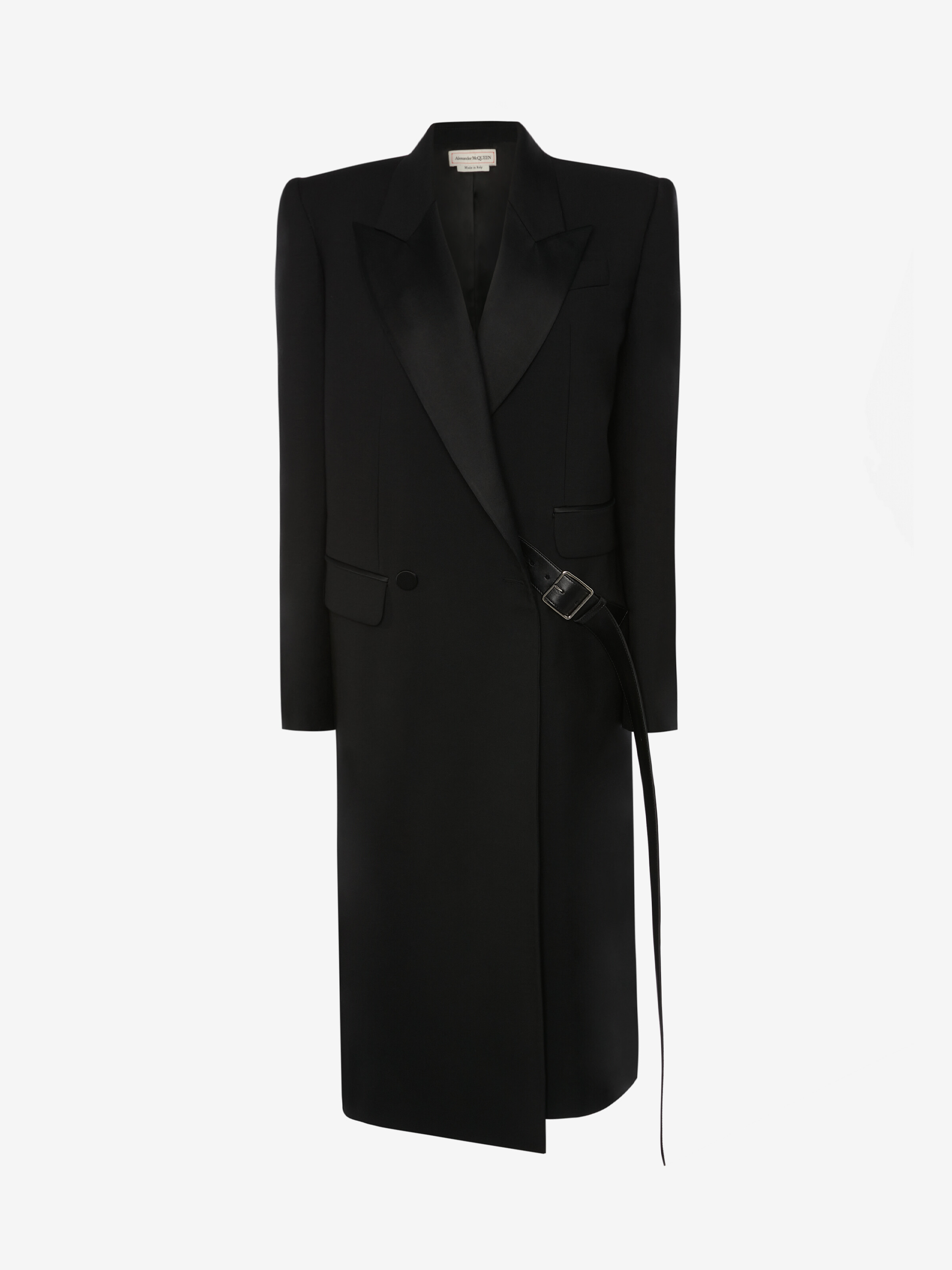 Oversized drop hem coat in BLACK Alexander McQueen US