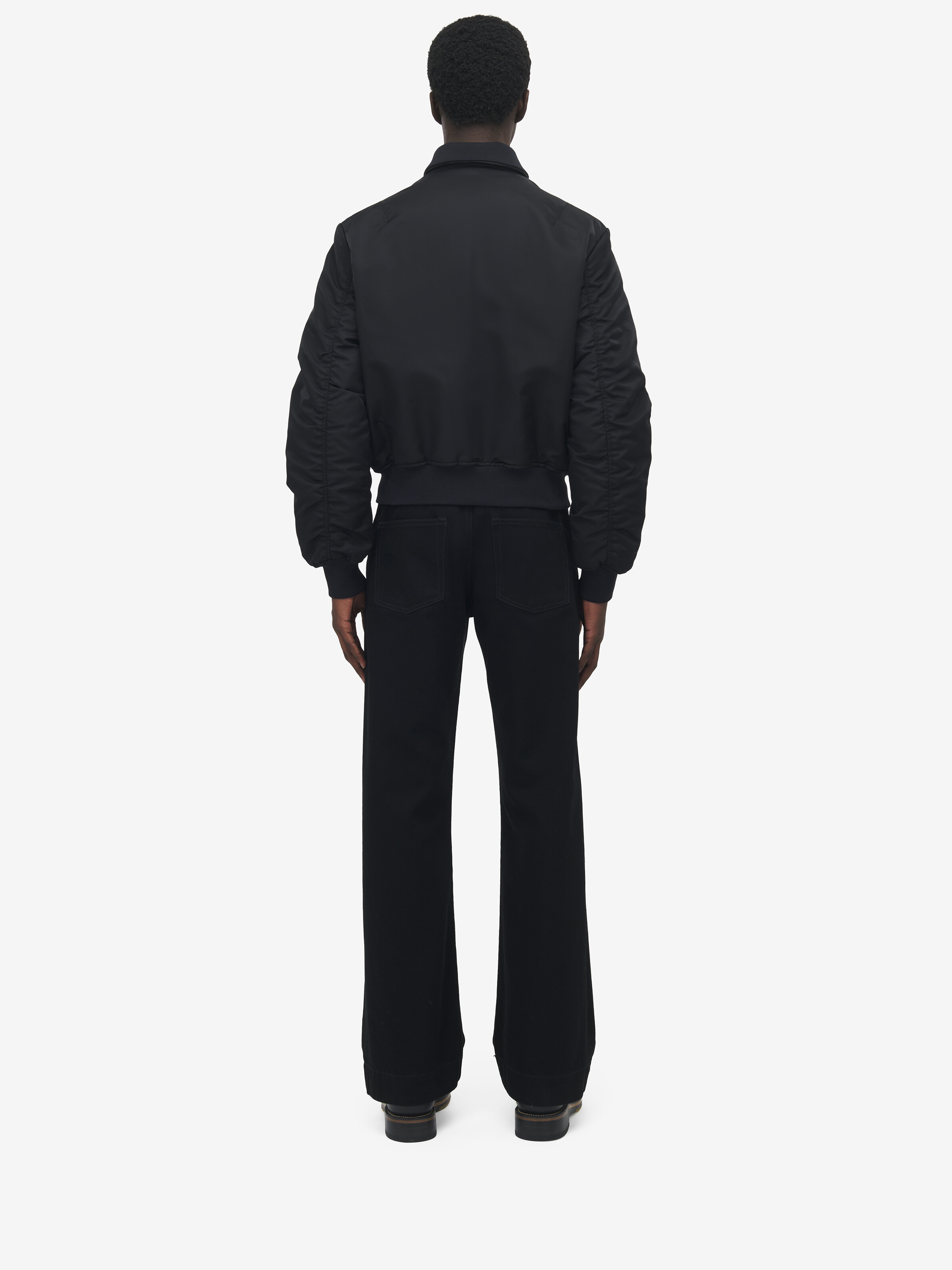 Zip Detail Cropped Bomber Jacket
