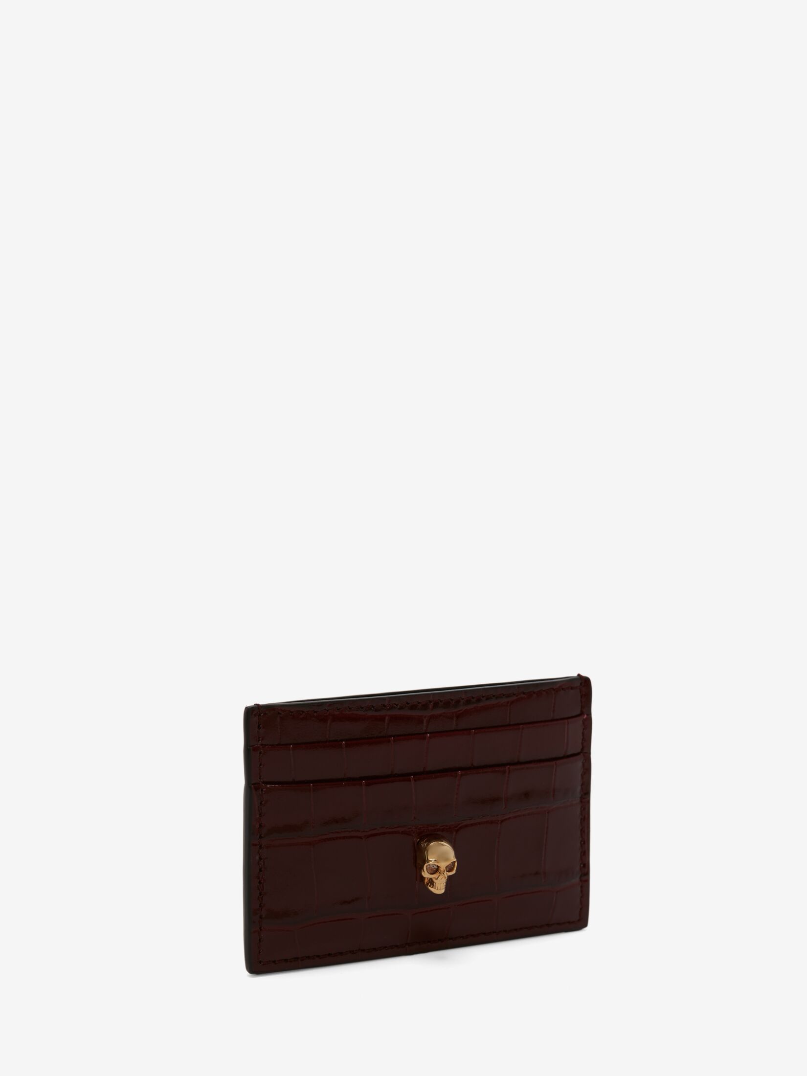 Skull Card Holder in Burgundy | Alexander McQueen US