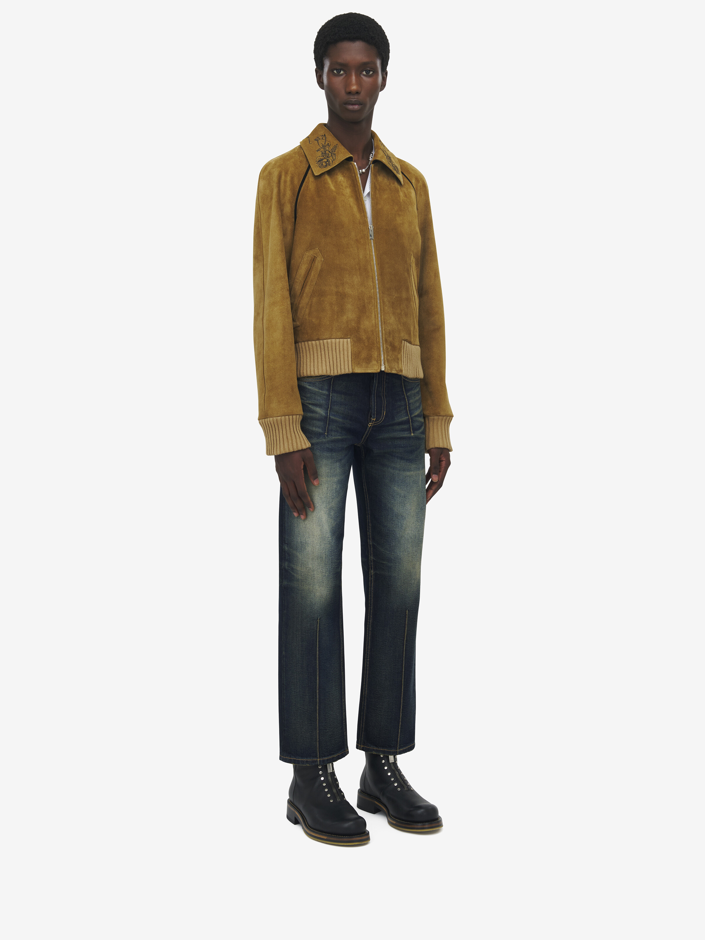 Suede Bomber Jacket